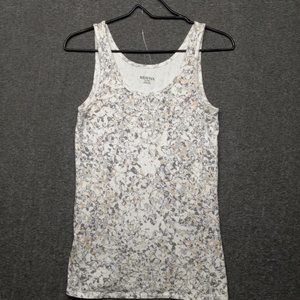 Merona - Tank Top - SIZE XL WOMENS - Grey, gold, floral.
